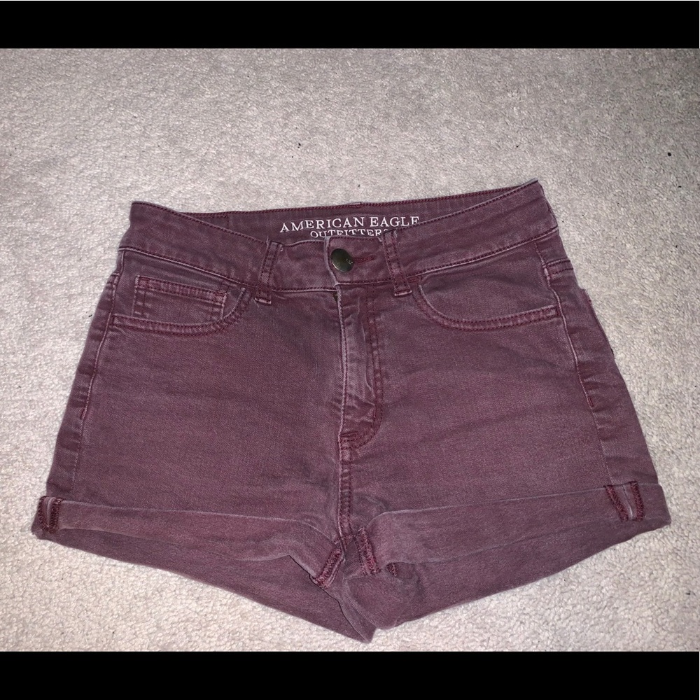 Super super stretch maroon American eagle shorts